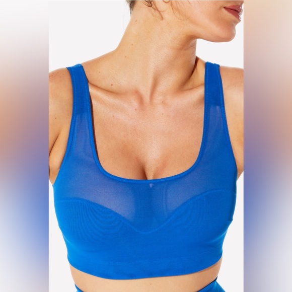 YITTY Other - NWOT YITTY Fabletics Blue Mesh Me Smoothing Midi Bralette size XS